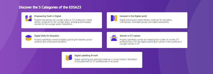 Imagen de las categorías de los digital Skills Awards 2023