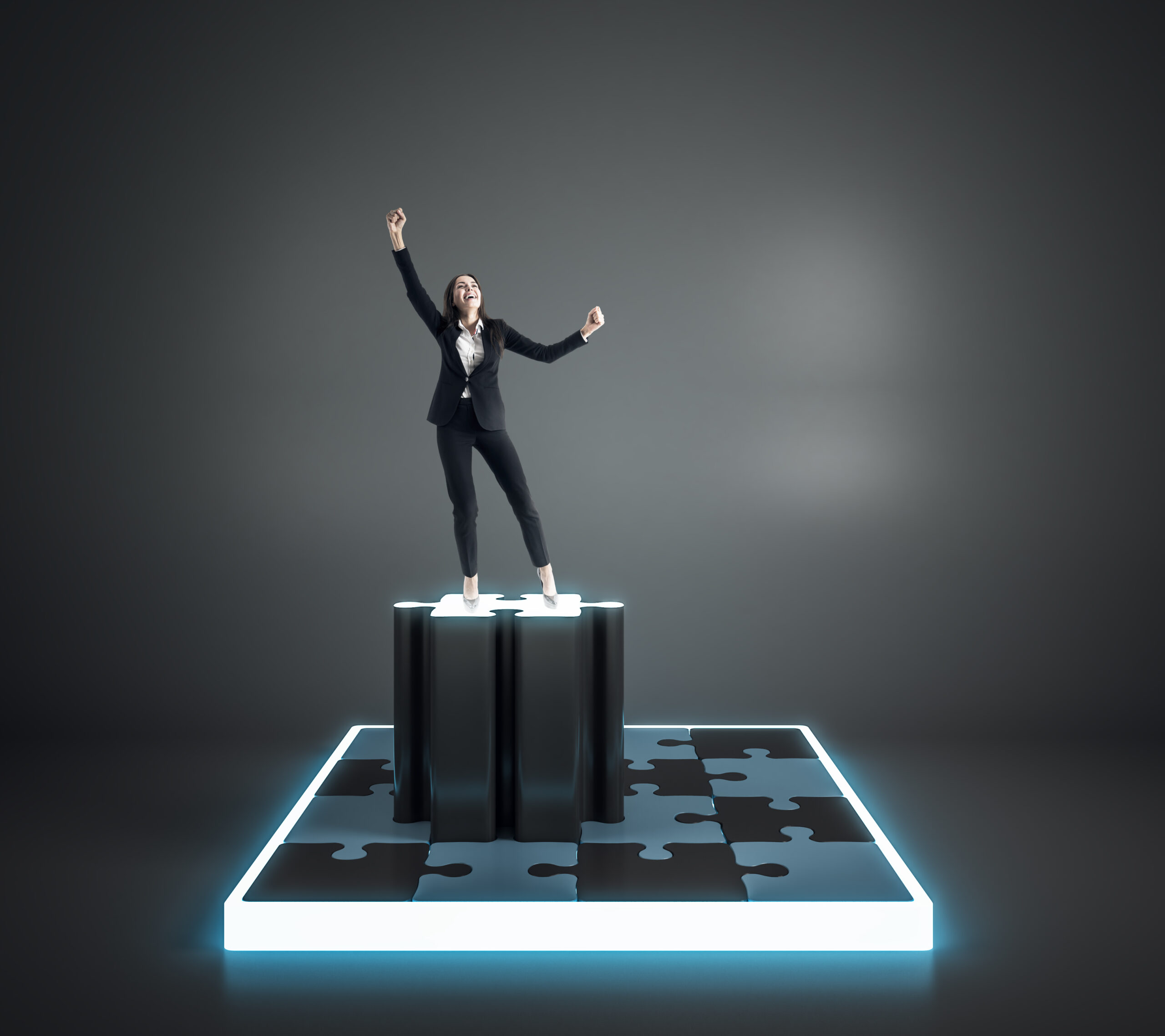 happy-young-businesswoman-on-glowing-puzzle-pedest-2026-01-11-08-39-00-utc